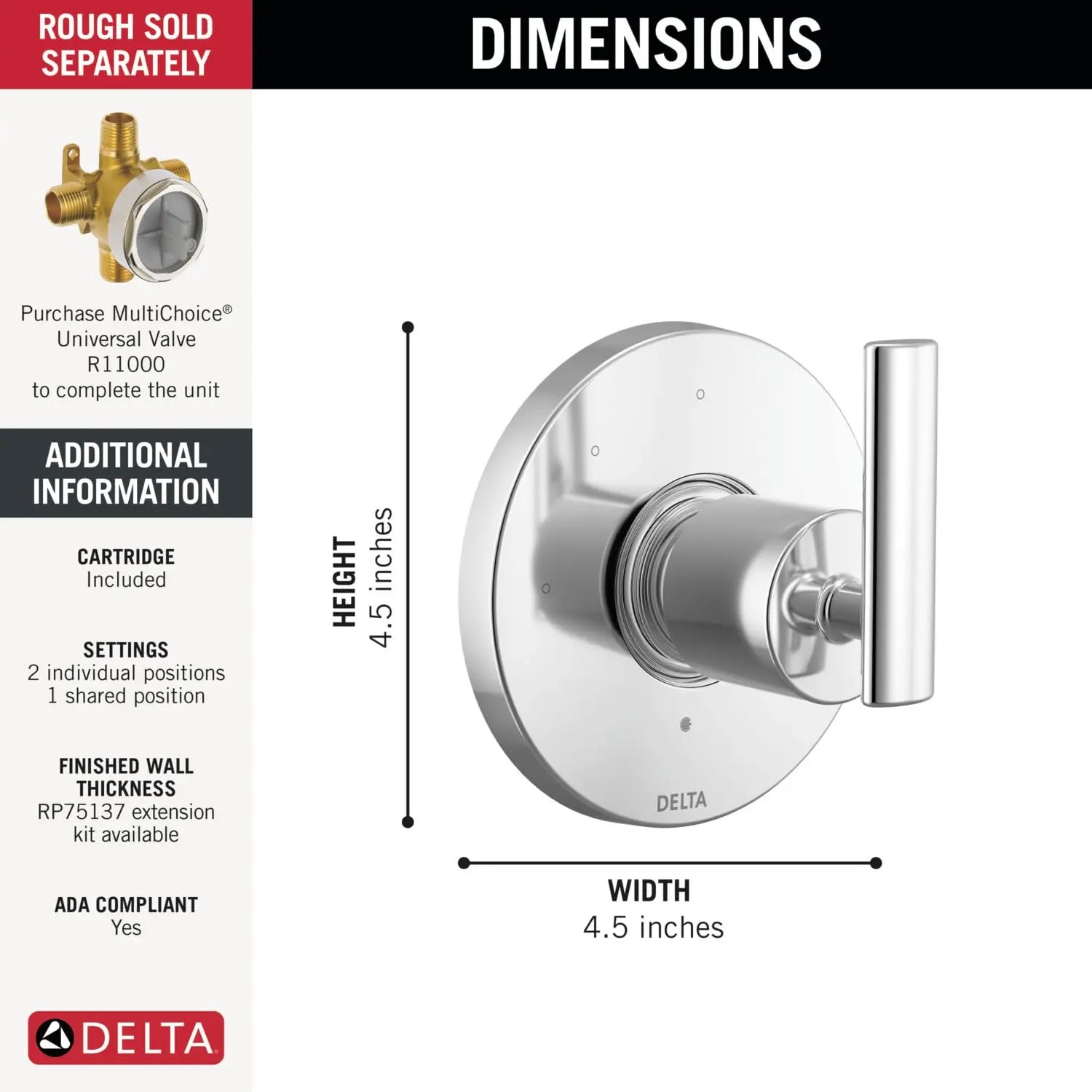 Open Box - Delta T11842-SS - Diverter Trims Showers DeltaBullseye Deals