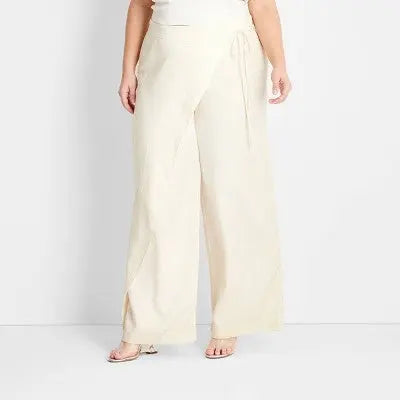 Open Box - Future Collective with Jenee Naylor Women's Mid Rise Wide Leg Full Sarong Pants Future Collective with Jenee NaylorBullseye Deals