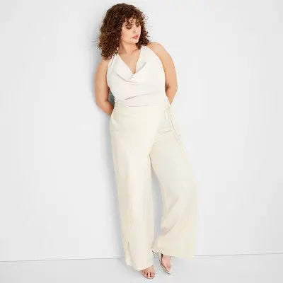 Open Box - Future Collective with Jenee Naylor Women's Mid Rise Wide Leg Full Sarong Pants Future Collective with Jenee NaylorBullseye Deals