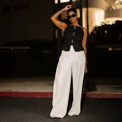 Open Box - Future Collective with Jenee Naylor Women's Mid Rise Wide Leg Full Sarong Pants Future Collective with Jenee NaylorBullseye Deals
