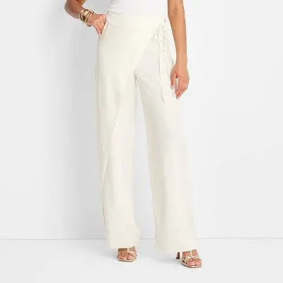Open Box - Future Collective with Jenee Naylor Women's Mid Rise Wide Leg Full Sarong Pants Future Collective with Jenee NaylorBullseye Deals