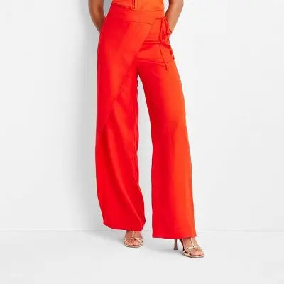 Open Box - Future Collective with Jenee Naylor Women's Mid Rise Wide Leg Full Sarong Pants Future Collective with Jenee NaylorBullseye Deals