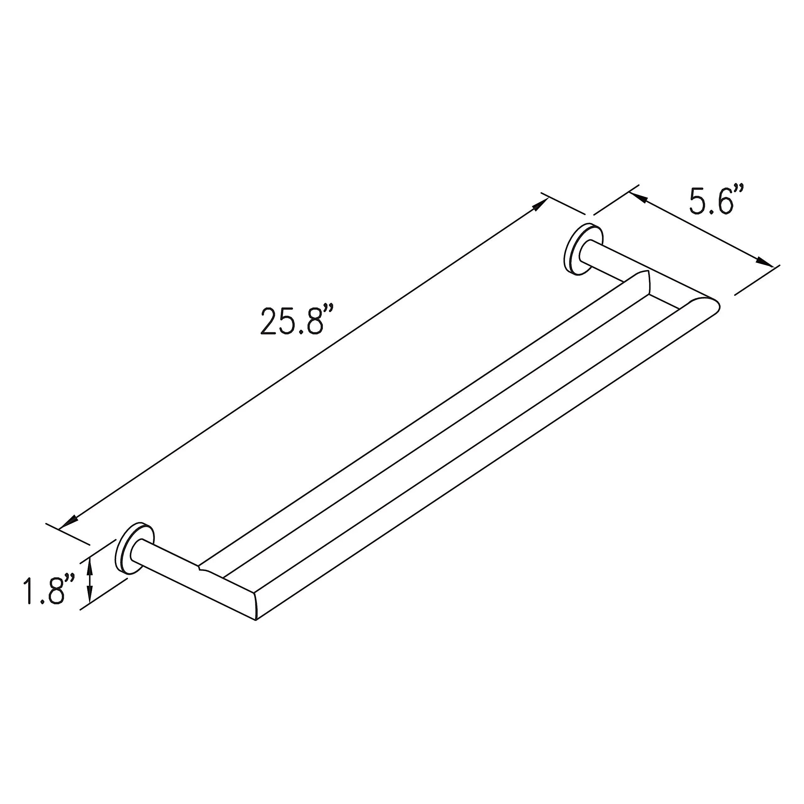 Open Box - Ginger 4622-24/PC Kubic 24" Double Towel Bar with Plain Rosette GingerBullseye Deals