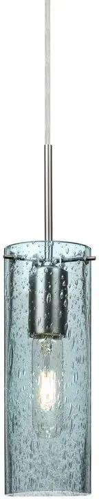 Open Box - Juni Single Light 3-1/2" Wide Mini Pendant with Blue Bubble Glass Shade Besa LightingBullseye Deals