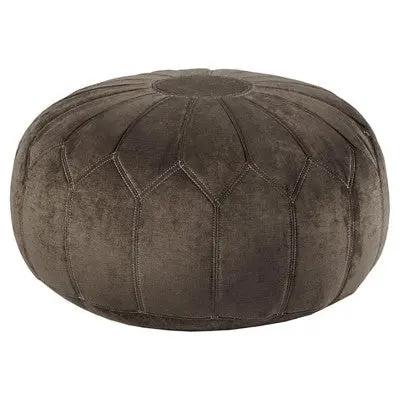 Open Box - Kelsey Round Moroccan Pouf Ottoman Brown -  Home No BrandBullseye Deals