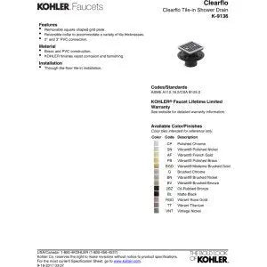 Open Box - Kohler K-9136-BV - Shower Drains Shower Accessories KohlerBullseye Deals