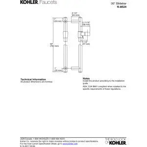 Open Box - Kohler k-8524-SN - Slide Bars Shower Accessories KohlerBullseye Deals