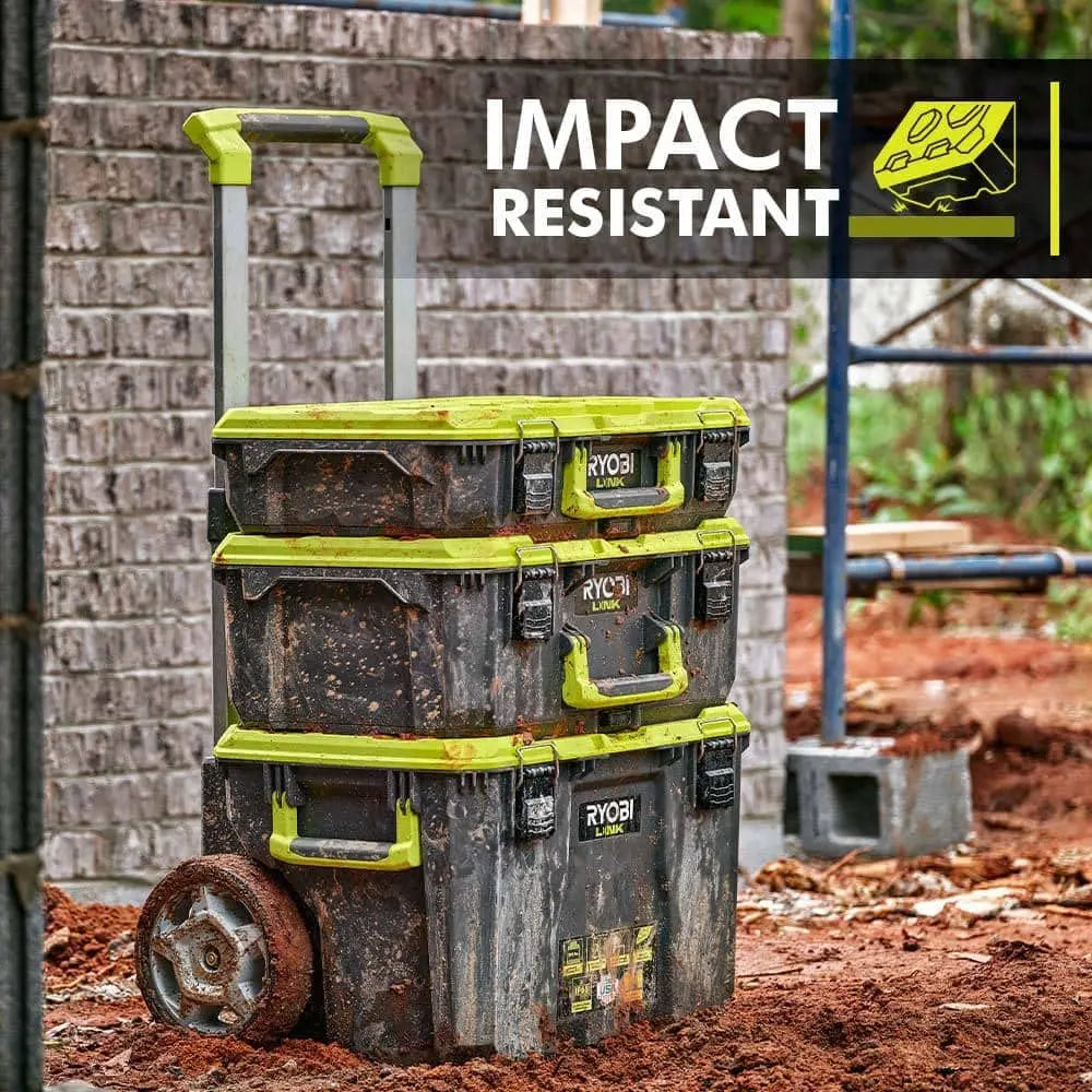 Open Box -  LINK Rolling Tool Box, RYOBI Green RYOBIBullseye Deals
