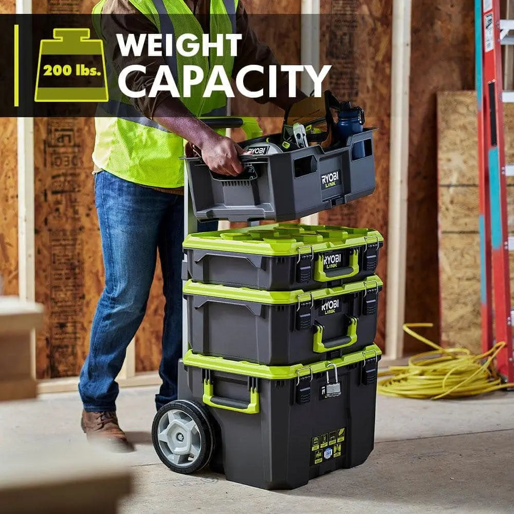 Open Box -  LINK Rolling Tool Box, RYOBI Green RYOBIBullseye Deals