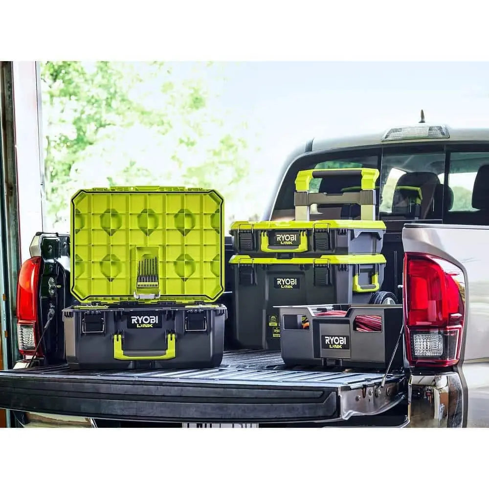 Open Box -  LINK Rolling Tool Box, RYOBI Green RYOBIBullseye Deals