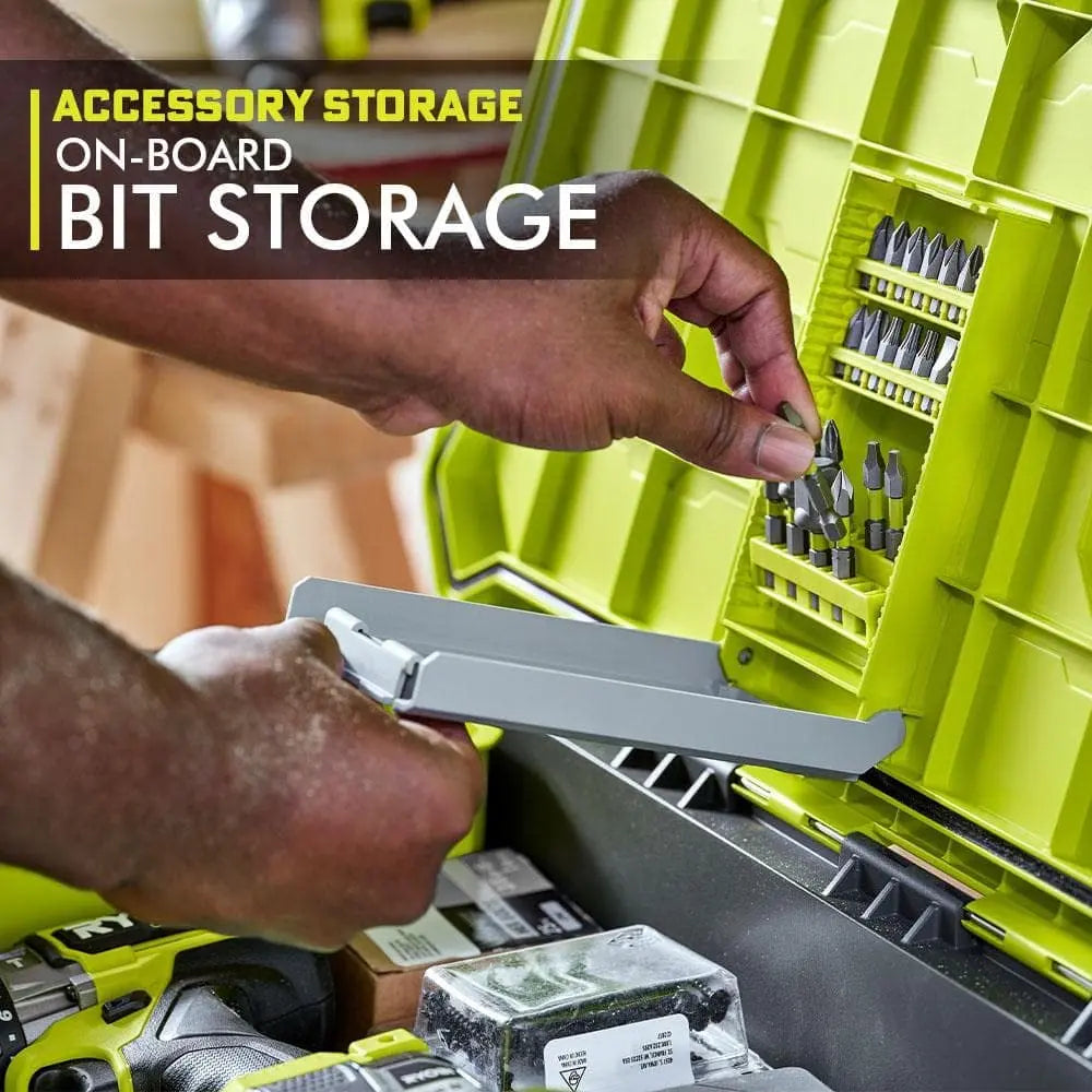 Open Box -  LINK Rolling Tool Box, RYOBI Green RYOBIBullseye Deals