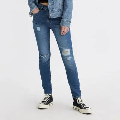 Open Box - Levi's Women's 721 High Rise Skinny Leg Tailored Distressed Jeans Mid-Stretch Denim Levi'sBullseye Deals