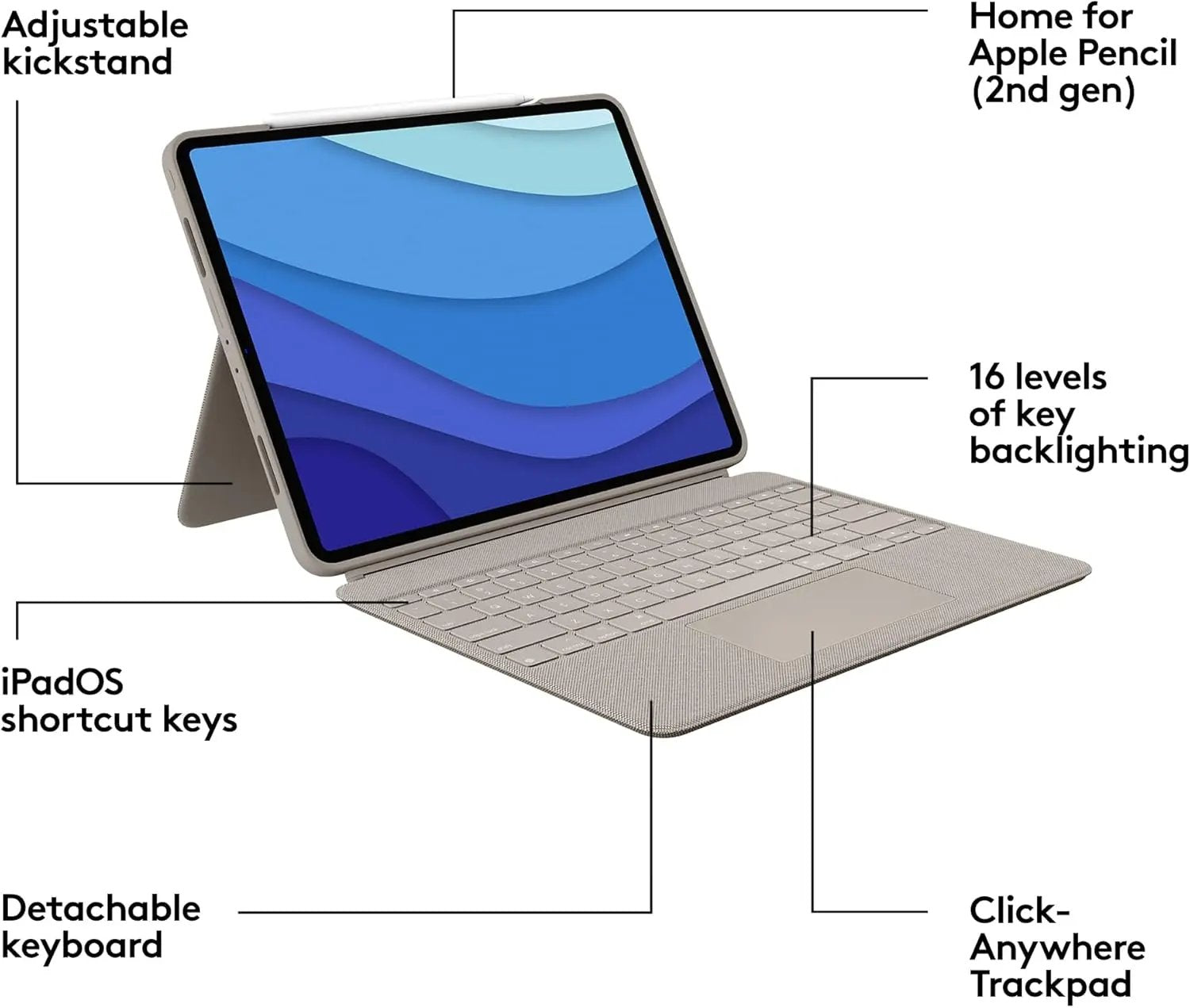 Open Box -  Logitech Combo Touch iPad Pro 12.9-inch (5th, 6th gen - 2021 2022) Keyboard Case LogitechBullseye Deals