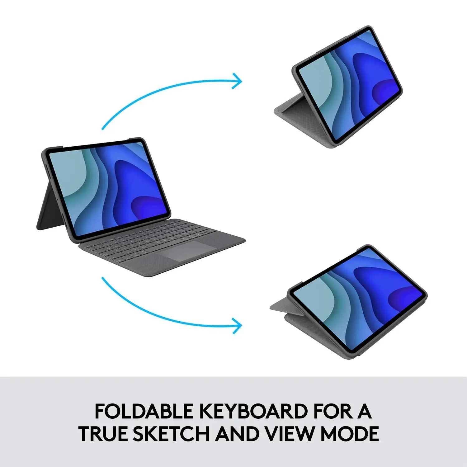 Open Box -  Logitech Folio Touch for iPad Pro 11" - Gray LogitechBullseye Deals