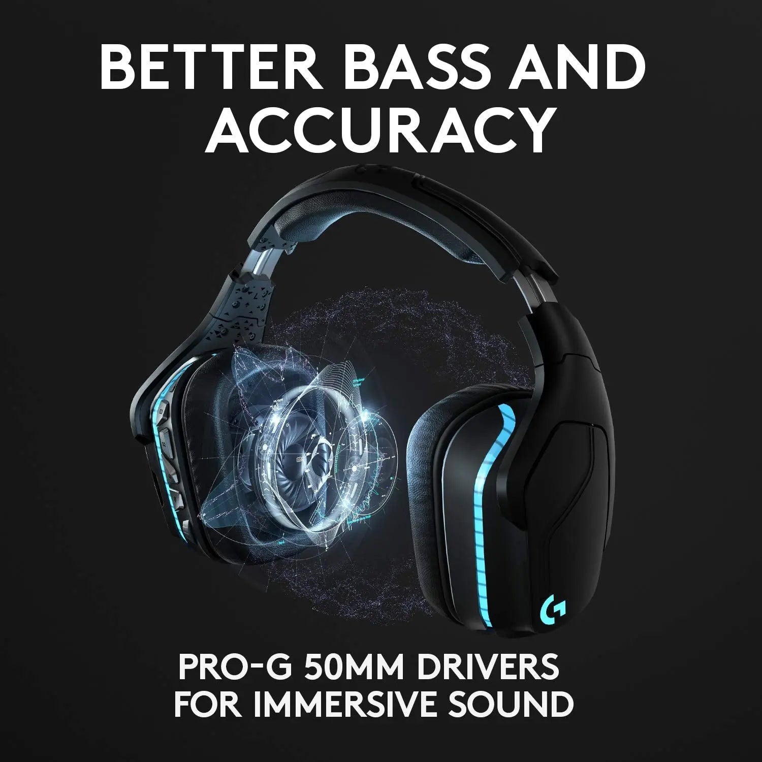 Open Box -  Logitech G935 Wireless Gaming Headset for PC - Black/Blue - 981-000742 LogitechBullseye Deals