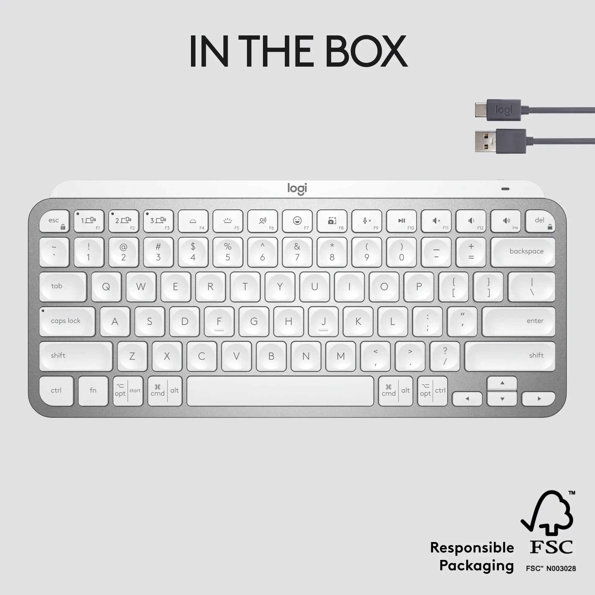 Open Box -  Logitech MX Keys Mini Minimalist Wireless Illuminated Keyboard Bluetooth, USB-C LogitechBullseye Deals