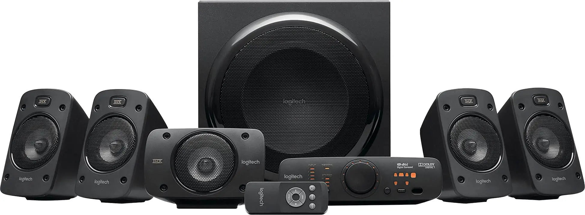Open Box -  Logitech - Z906 5.1-Channel Satellite Surround Sound Speaker System (6-Piece) - Black LogitechBullseye Deals