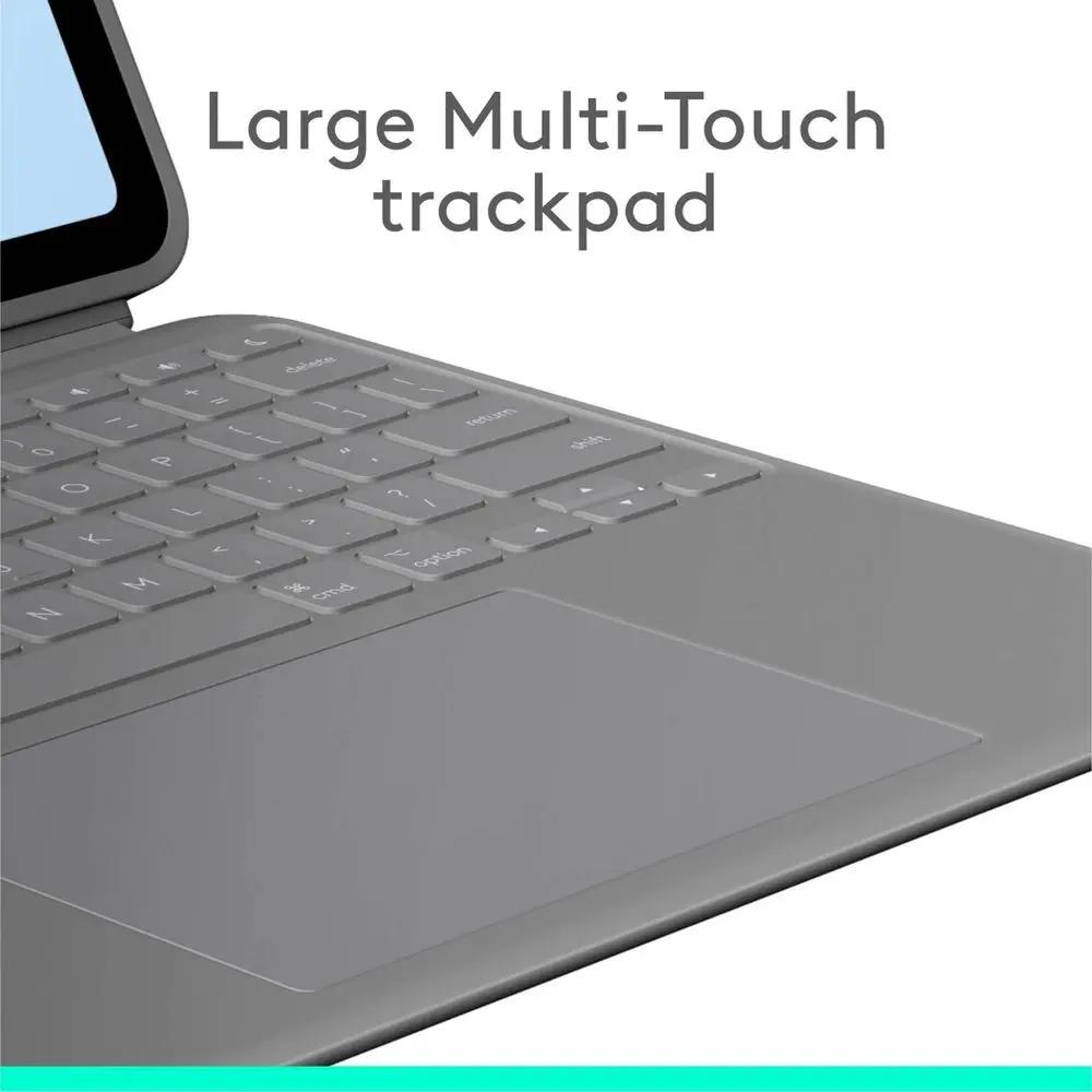 Open Box -  Logitech - iPad Air 13-inch Keyboard Case with Detachable Keyboard and Trackpad - Oxford Gray LogitechBullseye Deals