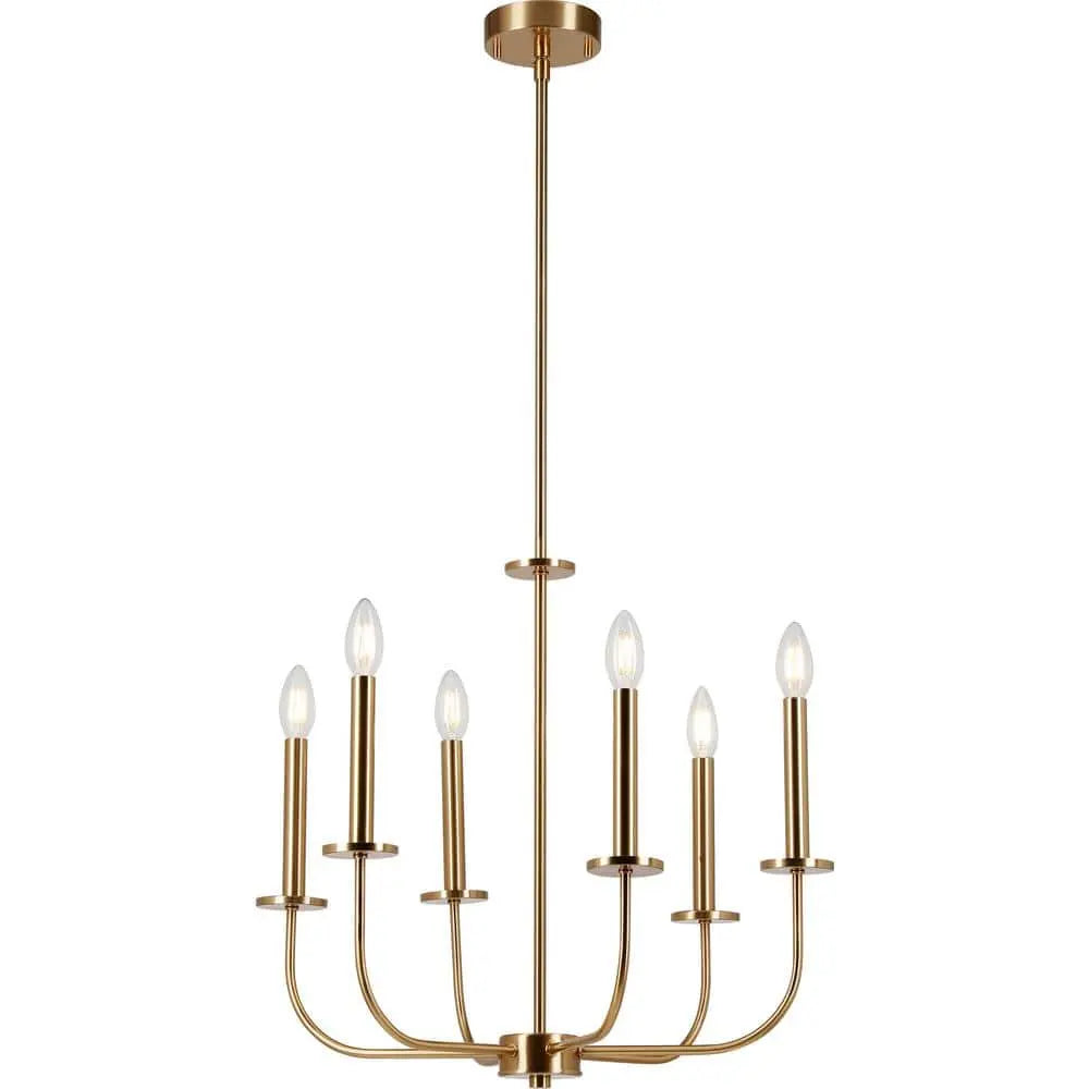 Open Box -  Luminosa 6-Light Antique Gold Chandelier - Secondipity
