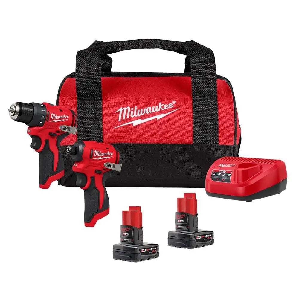 Open Box -  M12 12-Volt Lithium-Ion Brushless Cordless Subcompact Drill and Impact Driver Combo Kit w/2 Batteries and Bag (2-Tool) MilwaukeeBullseye Deals