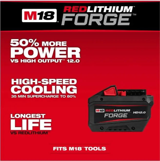 Open Box -  M18 18V Lithium-Ion REDLITHIUM FORGE HD 12.0 Ah Battery Pack MilwaukeeBullseye Deals