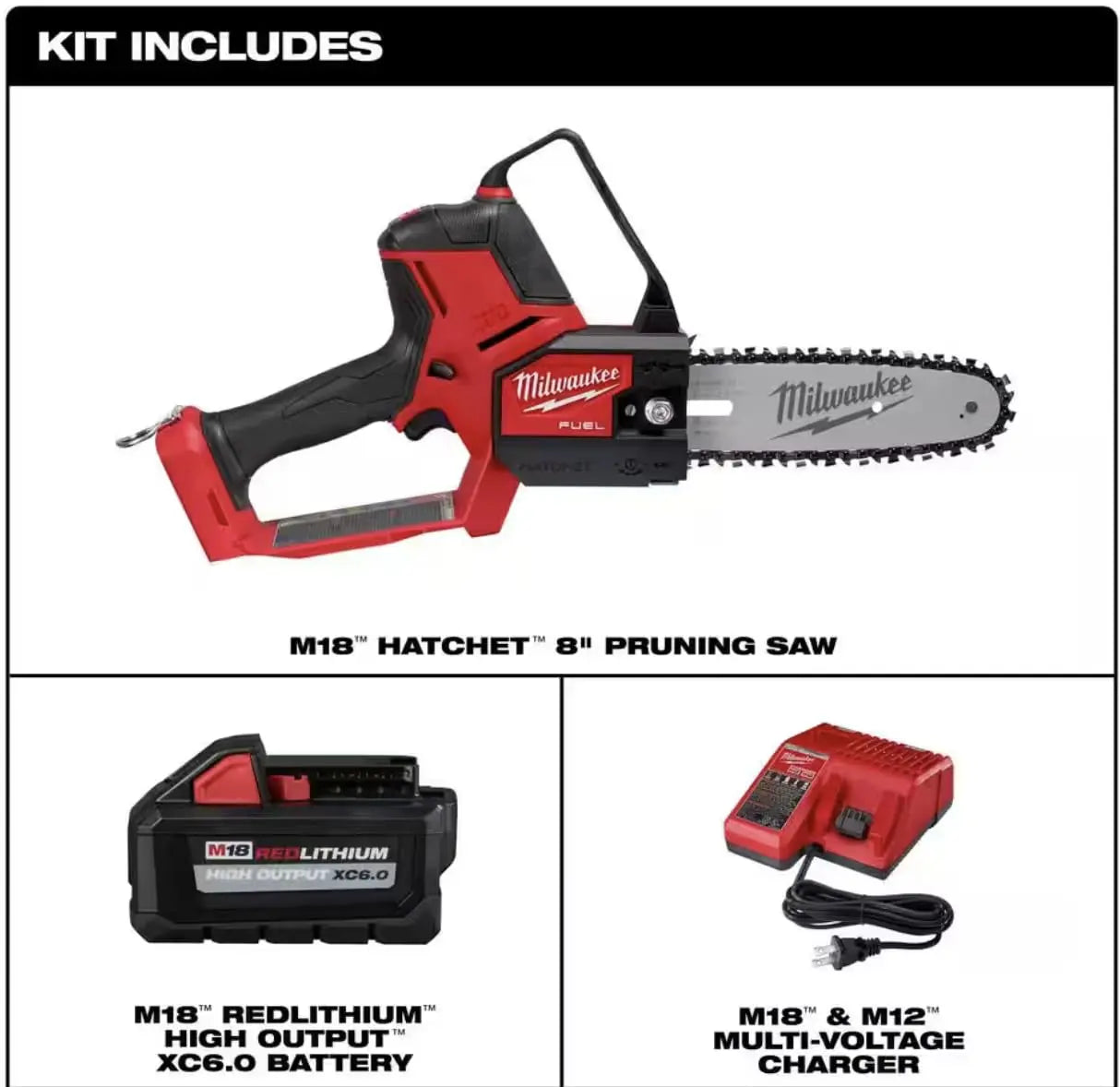 Open Box - M18 FUEL 8 in. 18V Lithium-Ion Brushless HATCHET Pruning Saw Kit with 6Ah High Output Battery and Charger MilwaukeeBullseye Deals