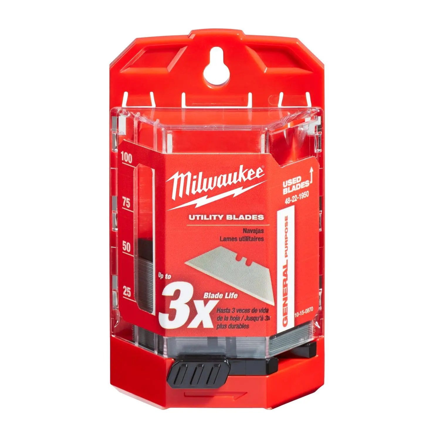 Open Box -  MILWAUKEE ELEC TOOL Utility Blades With Dispenser, 50-Pc. 48-22-1950 MilwaukeeBullseye Deals