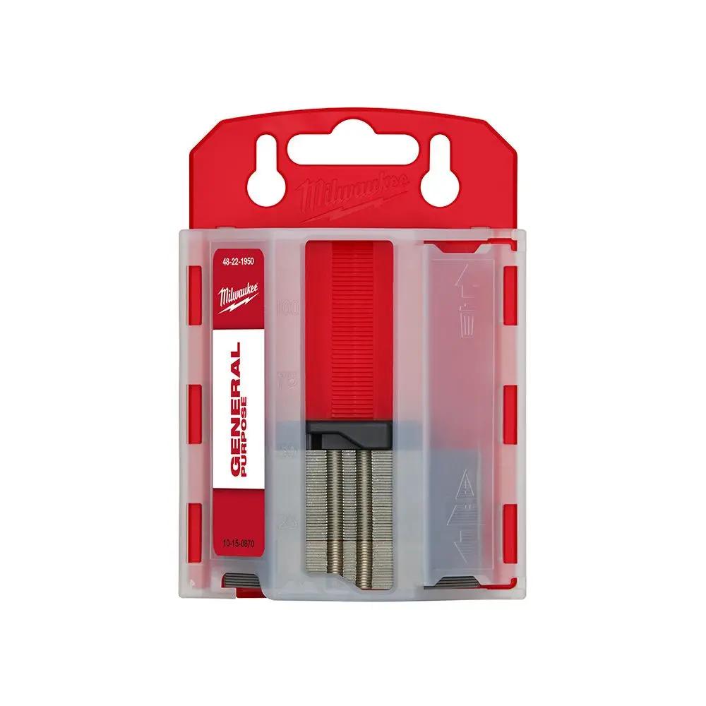 Open Box -  MILWAUKEE ELEC TOOL Utility Blades With Dispenser, 50-Pc. 48-22-1950 MilwaukeeBullseye Deals