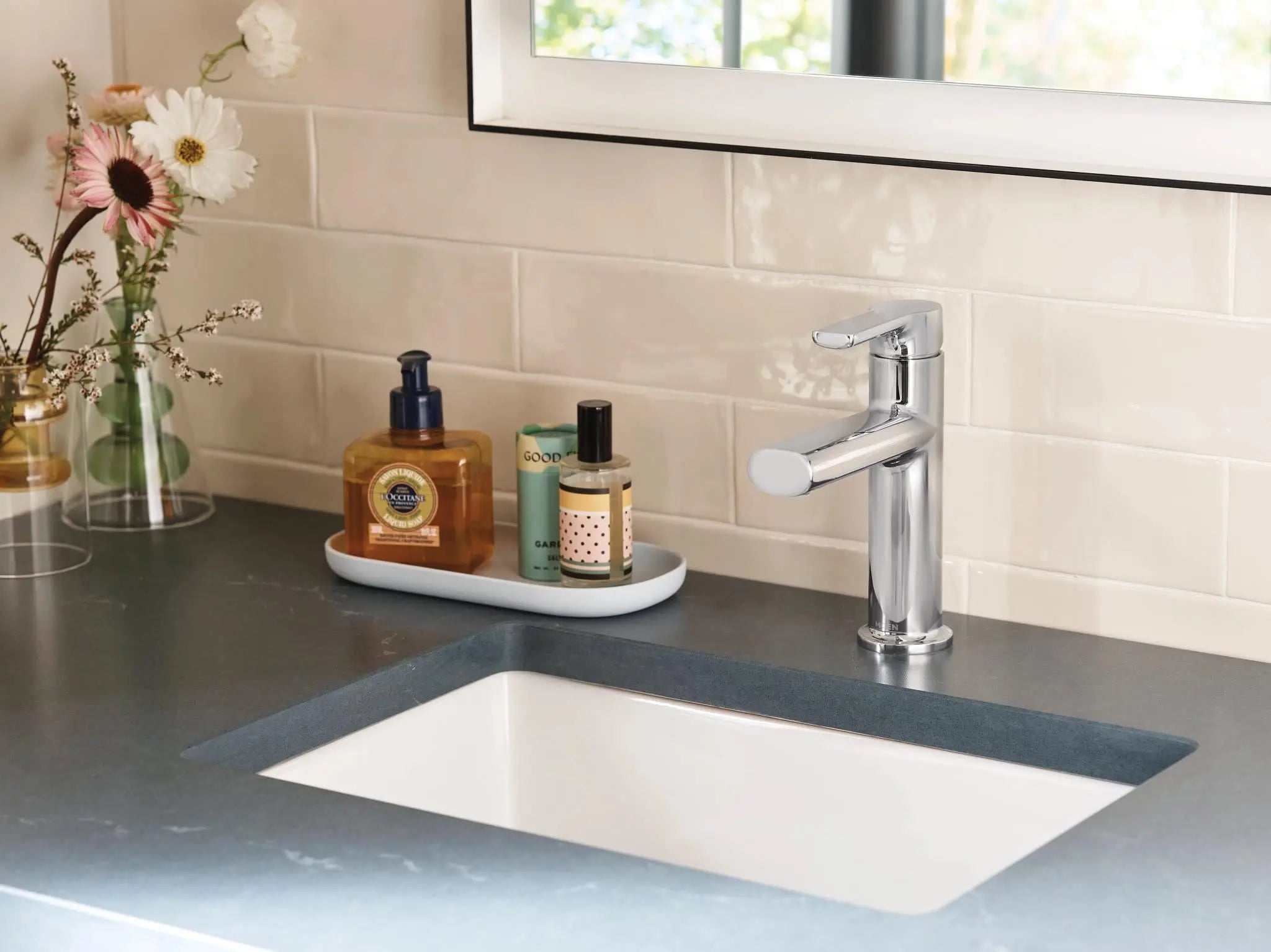 Open Box - Meena One Handle Bathroom Faucet MoenBullseye Deals