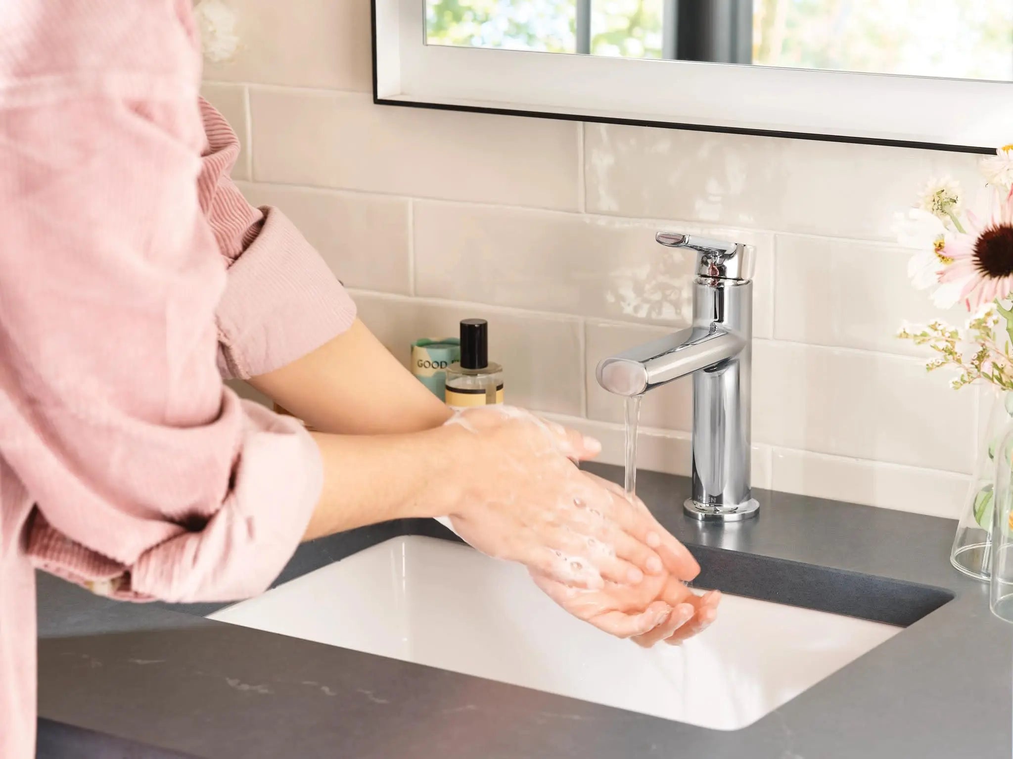 Open Box - Meena One Handle Bathroom Faucet MoenBullseye Deals