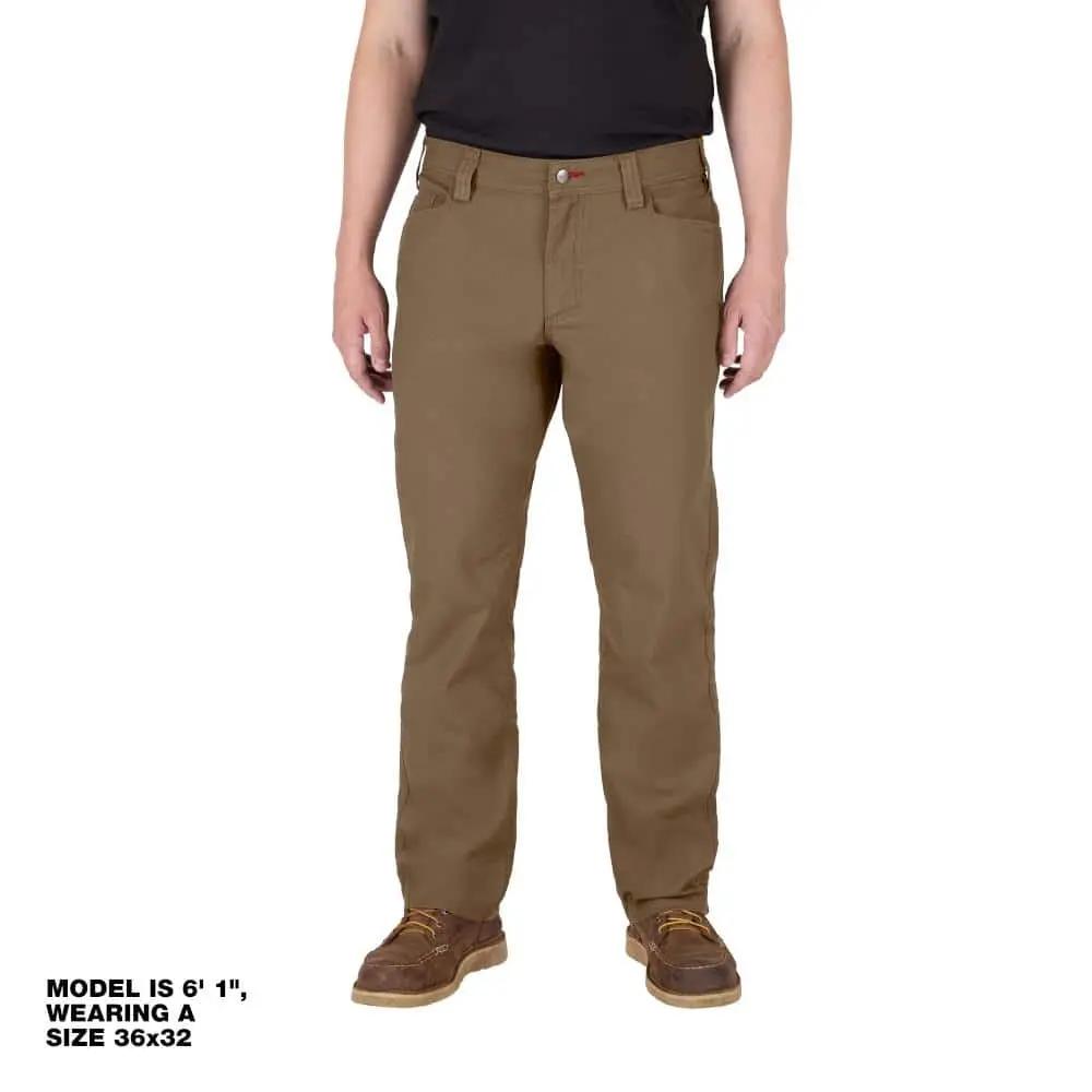Open Box -  Men's 32 in. x 32 in. Khaki Cotton/Polyester Work Pants with 7 Pockets MilwaukeeBullseye Deals