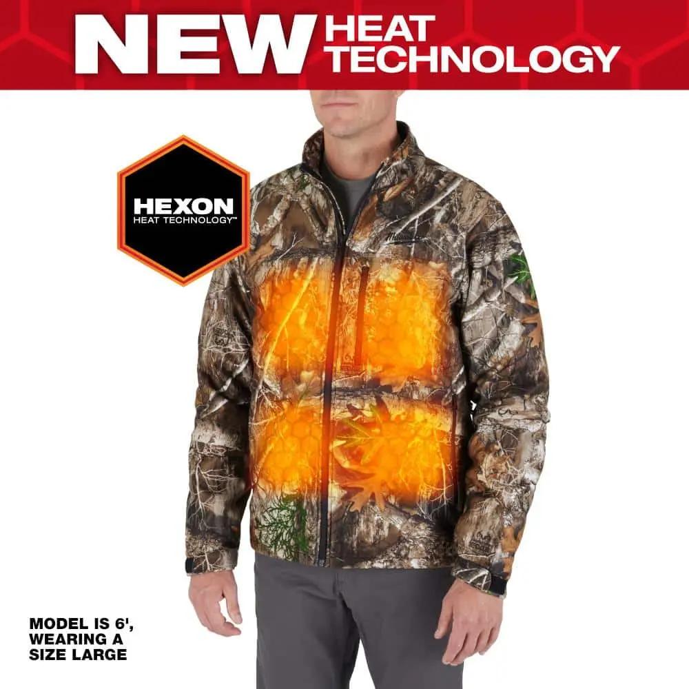 Open Box -  Men's Large M12 12-Volt Lithium-Ion Cordless Quiet Shell Camo Heated Jacket with (1) 3.0 Ah Battery and Charger MilwaukeeBullseye Deals