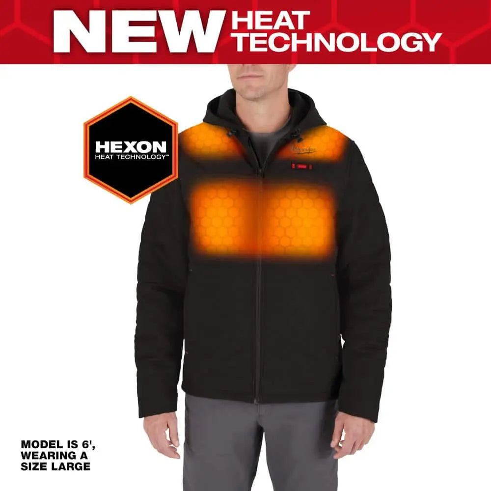 Open Box -  Men's X-Large M12 12-Volt Lithium-Ion Cordless Axis Black Heated Hooded Jacket Kit with (1) 3.0 Ah Battery and Charger MilwaukeeBullseye Deals