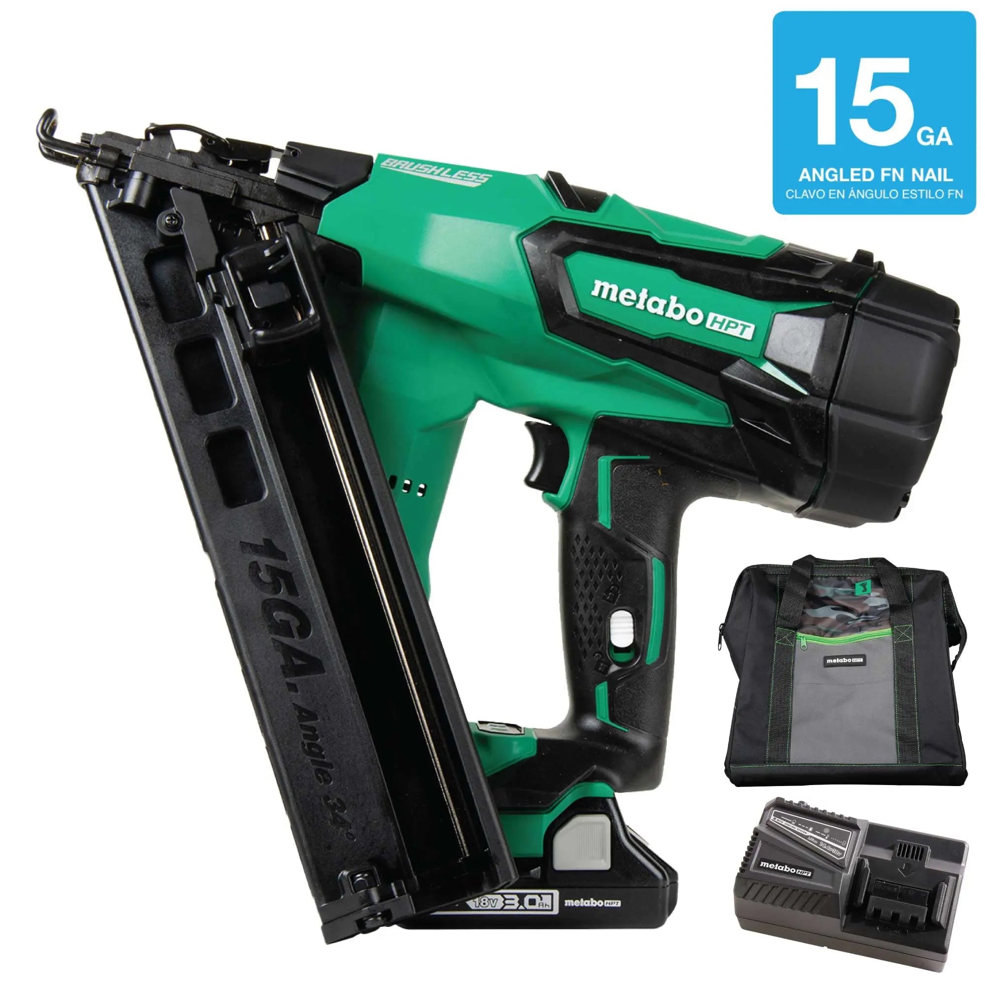 Open Box -  Metabo HPT 2.5-in 15-Gauge Cordless Finish Nailer (Battery & Charger Included) Metabo