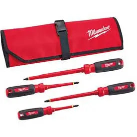Open Box -  Milwaukee 1000-Volt Insulated Screwdriver Set and Pouch (4-Piece) MilwaukeeBullseye Deals