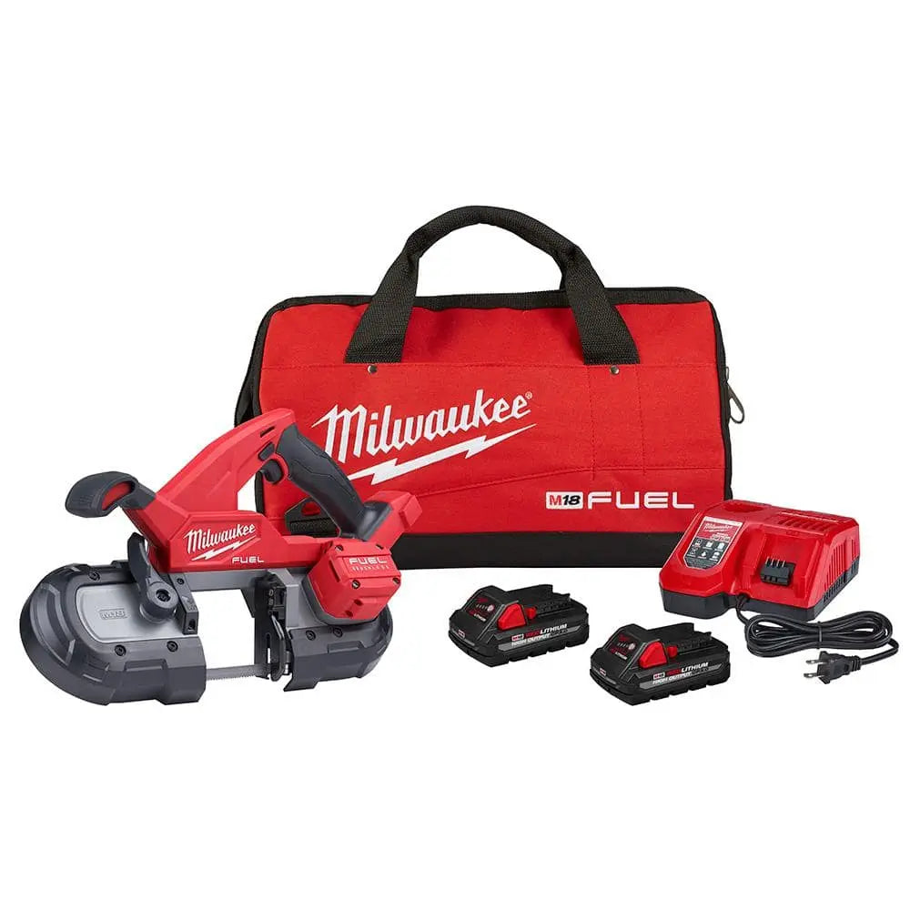 Open Box -  Milwaukee 18V Li-Ion Cordless Band Saw Kit with (2) 3.0 Ah Batteries  Charger  and Hard Case 2829-22 MilwaukeeBullseye Deals