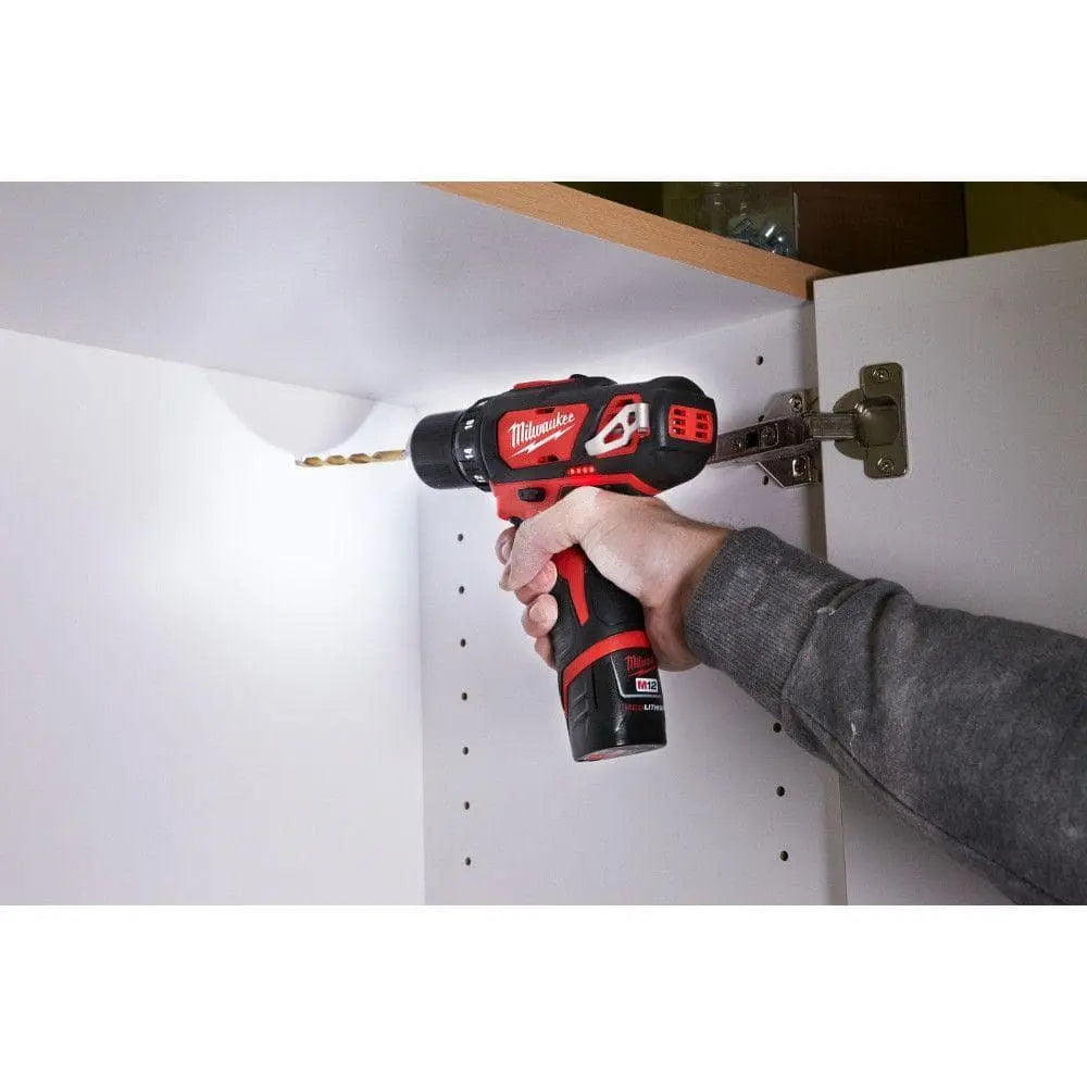 Open Box - Milwaukee 2494-22 M12 Cordless Combo Drill 2 Battery Bundle MilwaukeeBullseye Deals