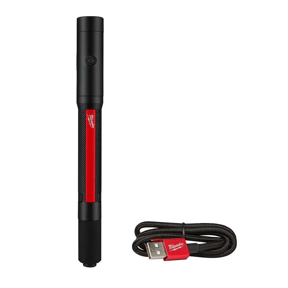 Open Box -  Milwaukee 250 Lumens Internal Rechargeable Penlight with Laser, Black MilwaukeeBullseye Deals