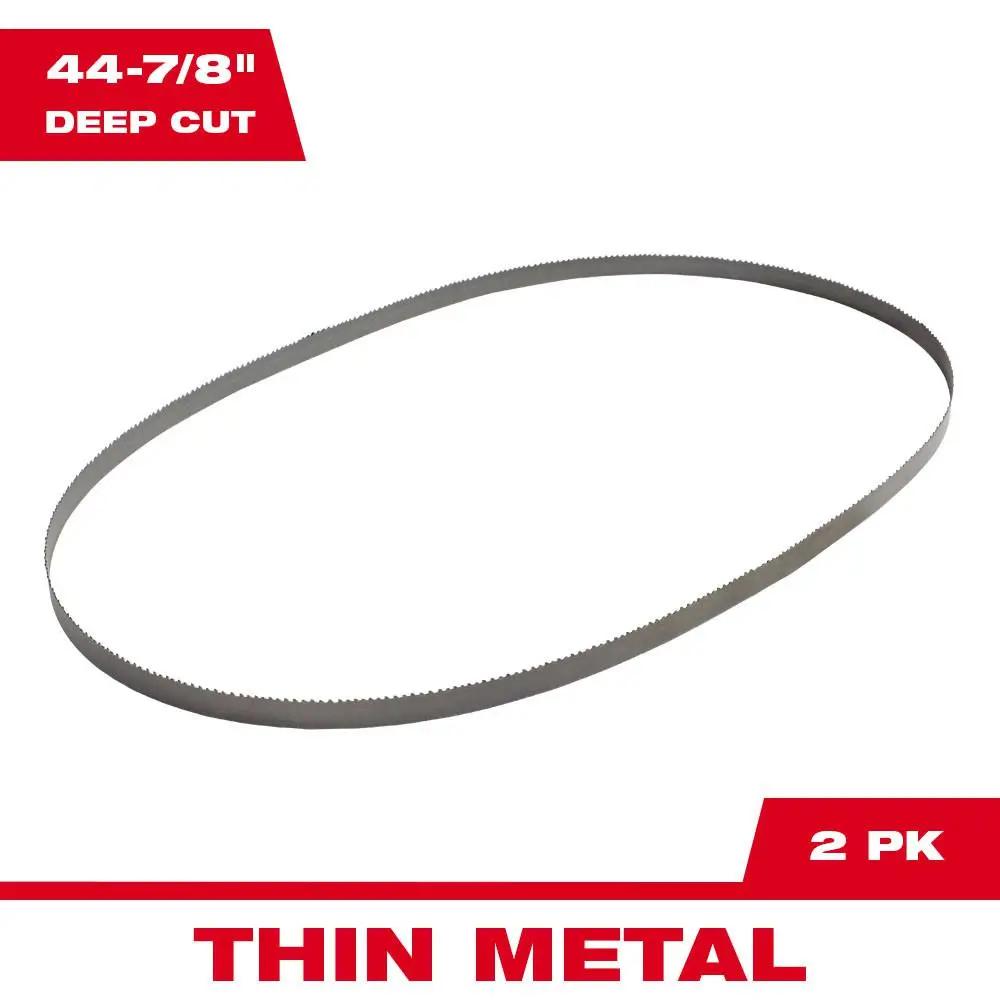Open Box -  Milwaukee 44-7/8 in. 18 TPI Deep Cut Portable Bi-Metal Band Saw Blades (2-Pack) For M18 FUEL/Corded MilwaukeeBullseye Deals