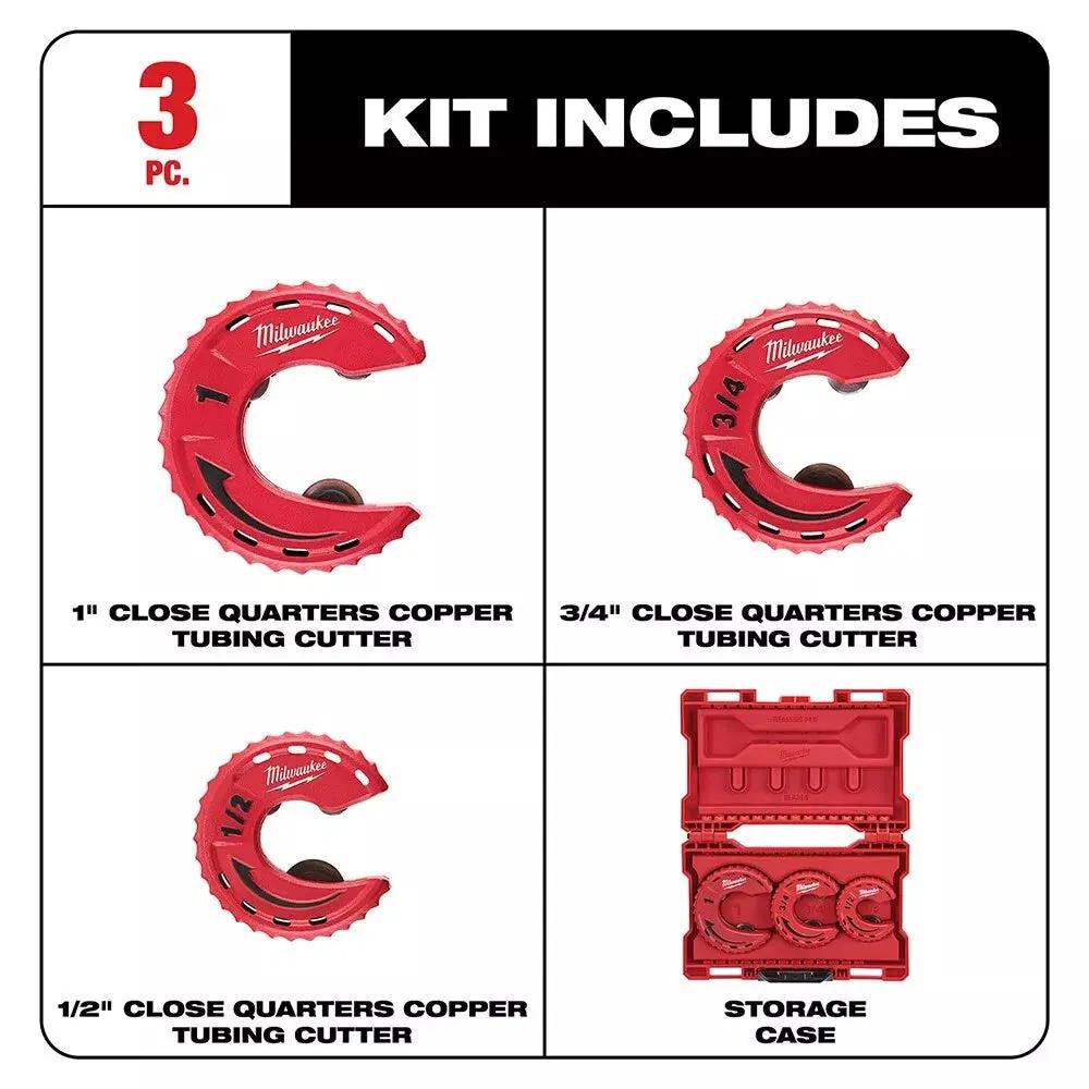 Open Box -  Milwaukee 48-22-4263 Close Quarters Tubing Cutter Set (3-Piece) MilwaukeeBullseye Deals
