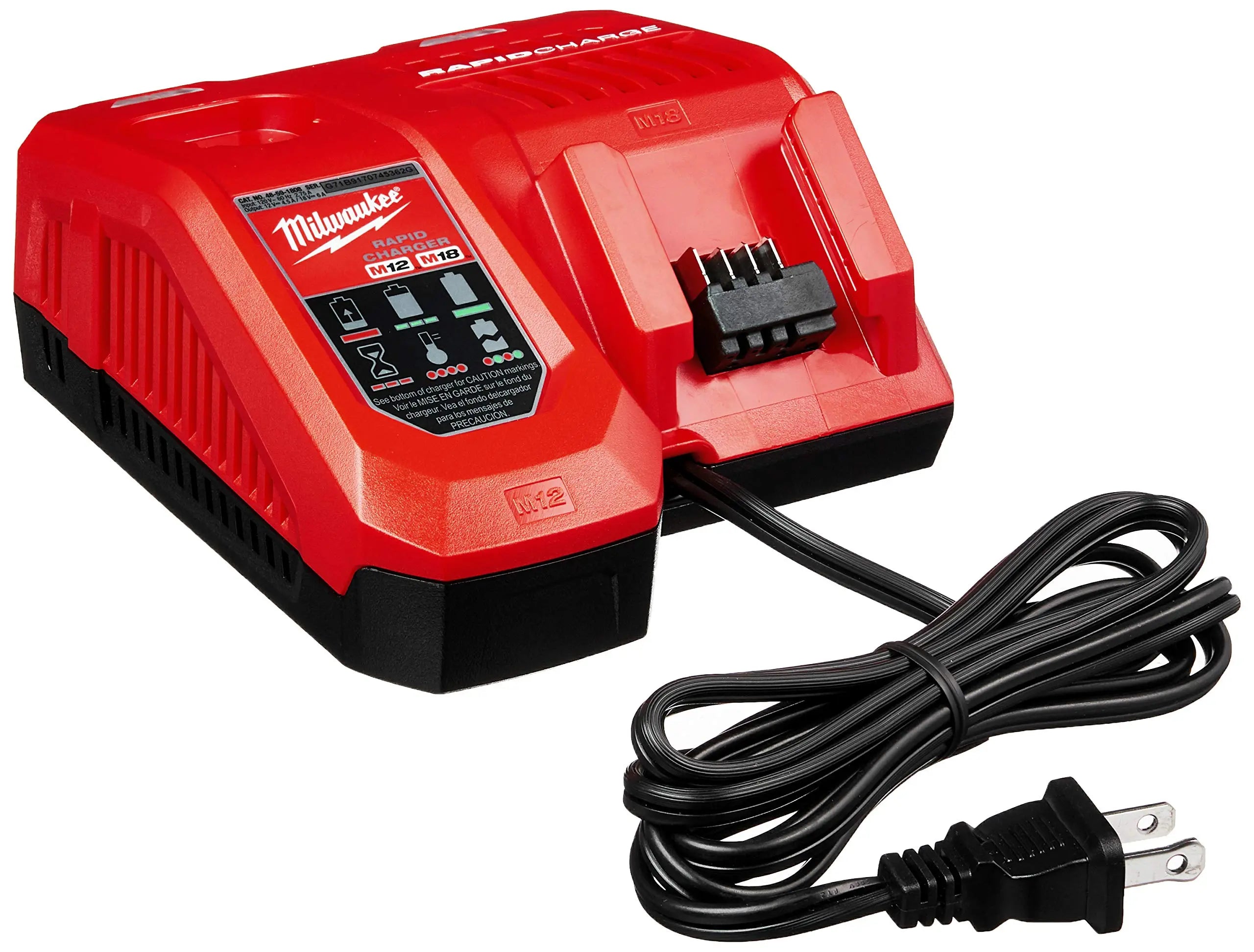 Open Box -  Milwaukee 48-59-1808 M12 and M18 Multi-Voltage Rapid Charger MilwaukeeBullseye Deals