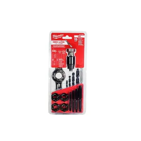 Open Box -  Milwaukee 49-22-5602 15PC SAE 2-in-1 Handle Tap and Die Set MilwaukeeBullseye Deals