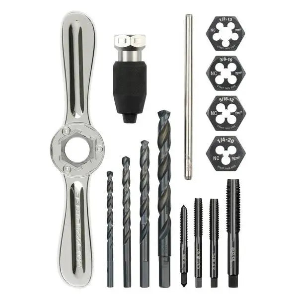 Open Box -  Milwaukee 49-22-5602 15PC SAE 2-in-1 Handle Tap and Die Set MilwaukeeBullseye Deals