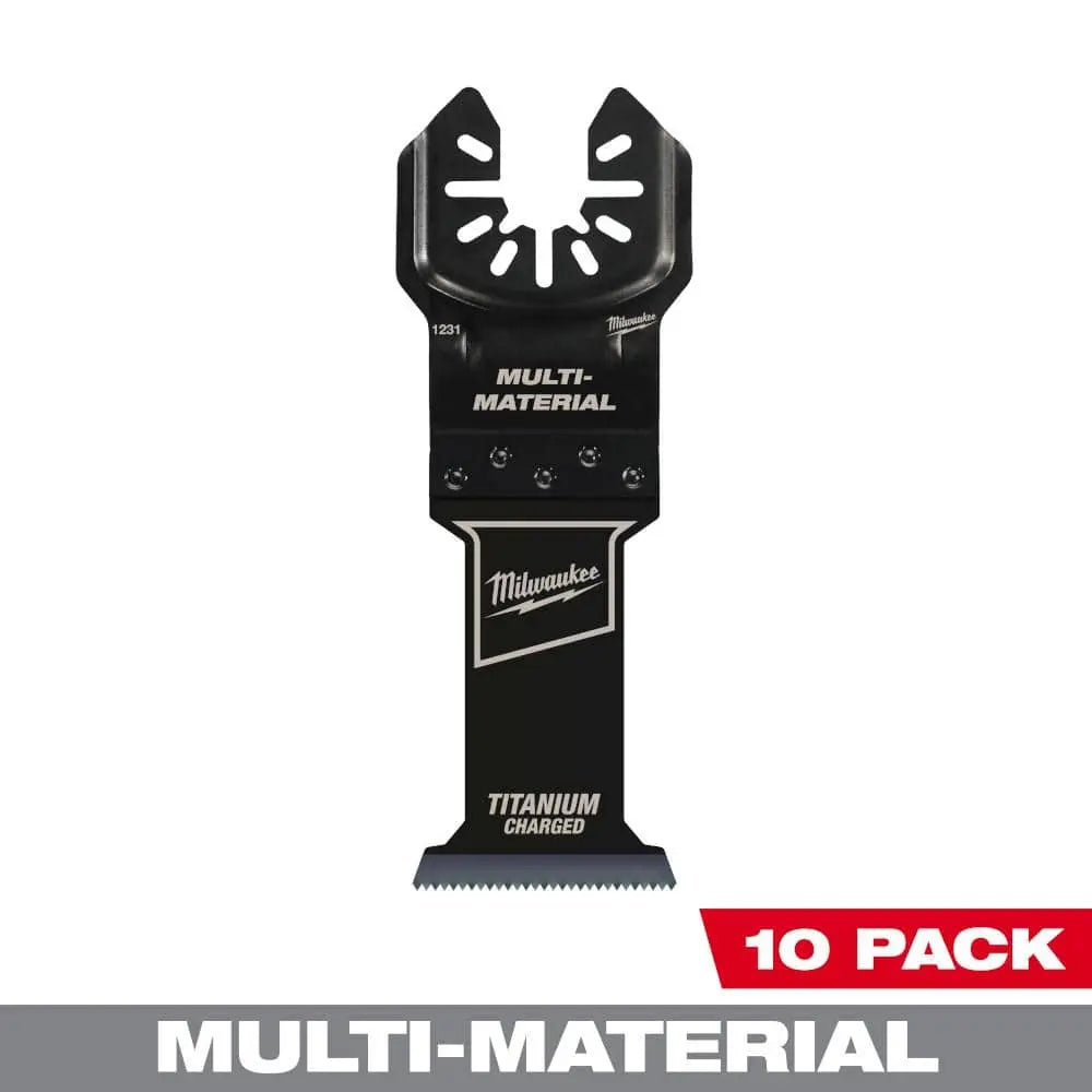 Open Box -  Milwaukee 49-25-1230 1-3/8 in. Titanium Bi-Metal Universal Fit Wood and Metal Cutting Multi-Tool Oscillating Blade (10-Pack) MilwaukeeBullseye Deals