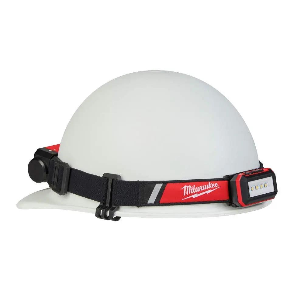 Open Box -  Milwaukee Hard Hat Headlamp Light 600 Lumens Led Usb Rechargeable Low Profile MilwaukeeBullseye Deals