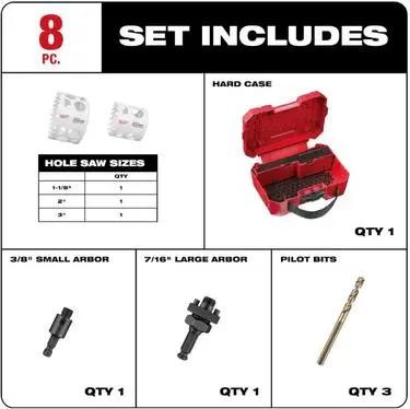 Open Box -  Milwaukee Hole Dozer Carbide Hole Saw Set (8-Piece) MilwaukeeBullseye Deals