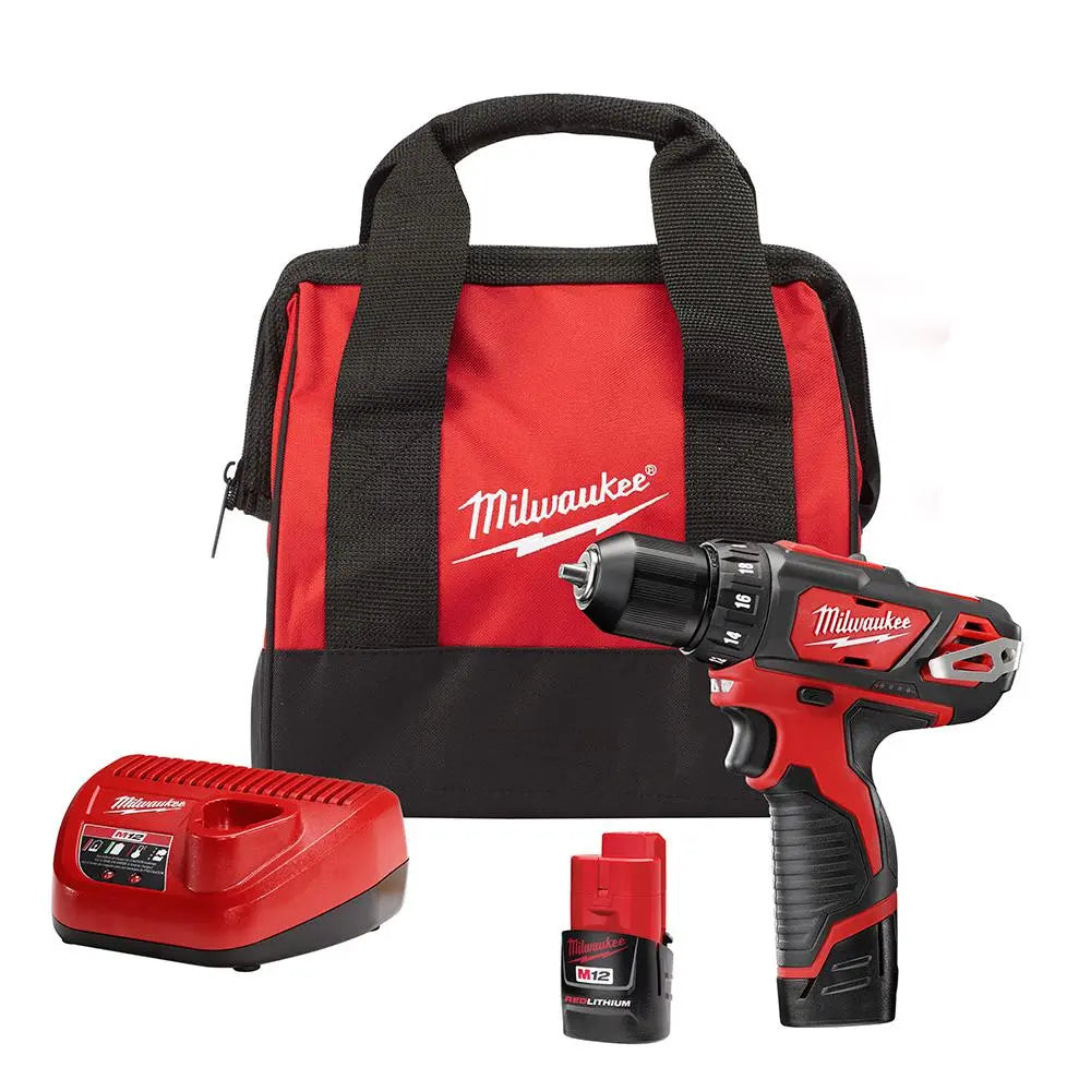 Open Box -  Milwaukee M12 12-Volt Lithium-Ion 3/8 in. Cordless Drill/Driver Kit MilwaukeeBullseye Deals