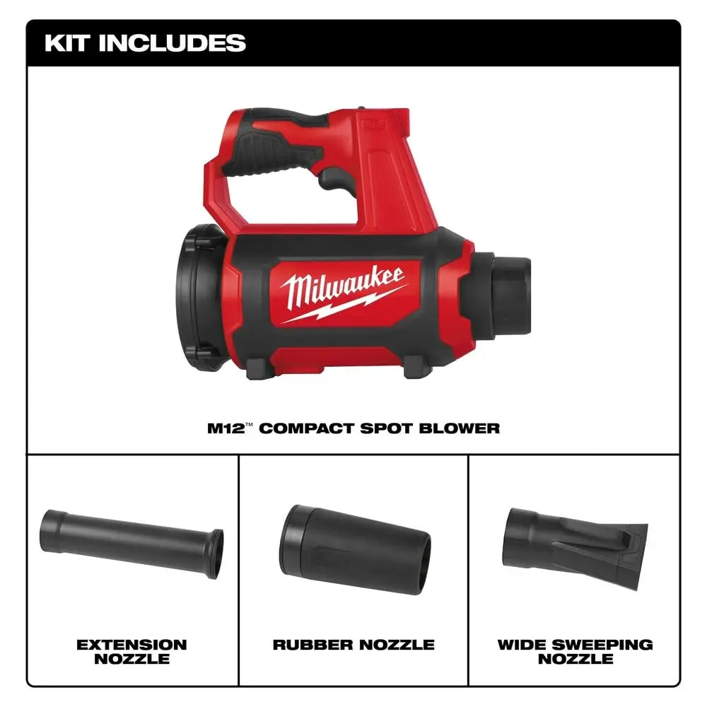 Open Box -  Milwaukee M12 12-Volt Lithium-Ion Cordless Compact Spot Blower (Tool-Only) MilwaukeeBullseye Deals