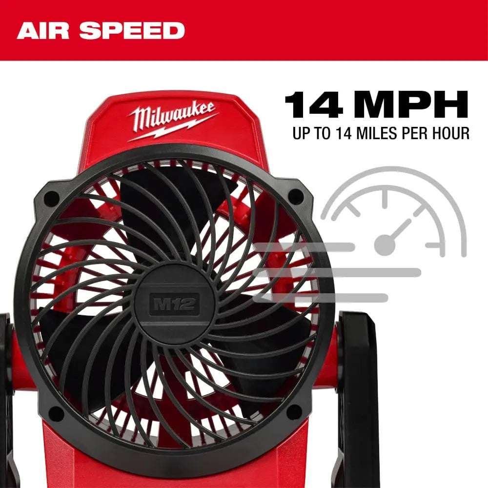 Open Box -  Milwaukee M12 12-Volt Lithium-Ion Cordless Jobsite Fan (Tool-Only) MilwaukeeBullseye Deals