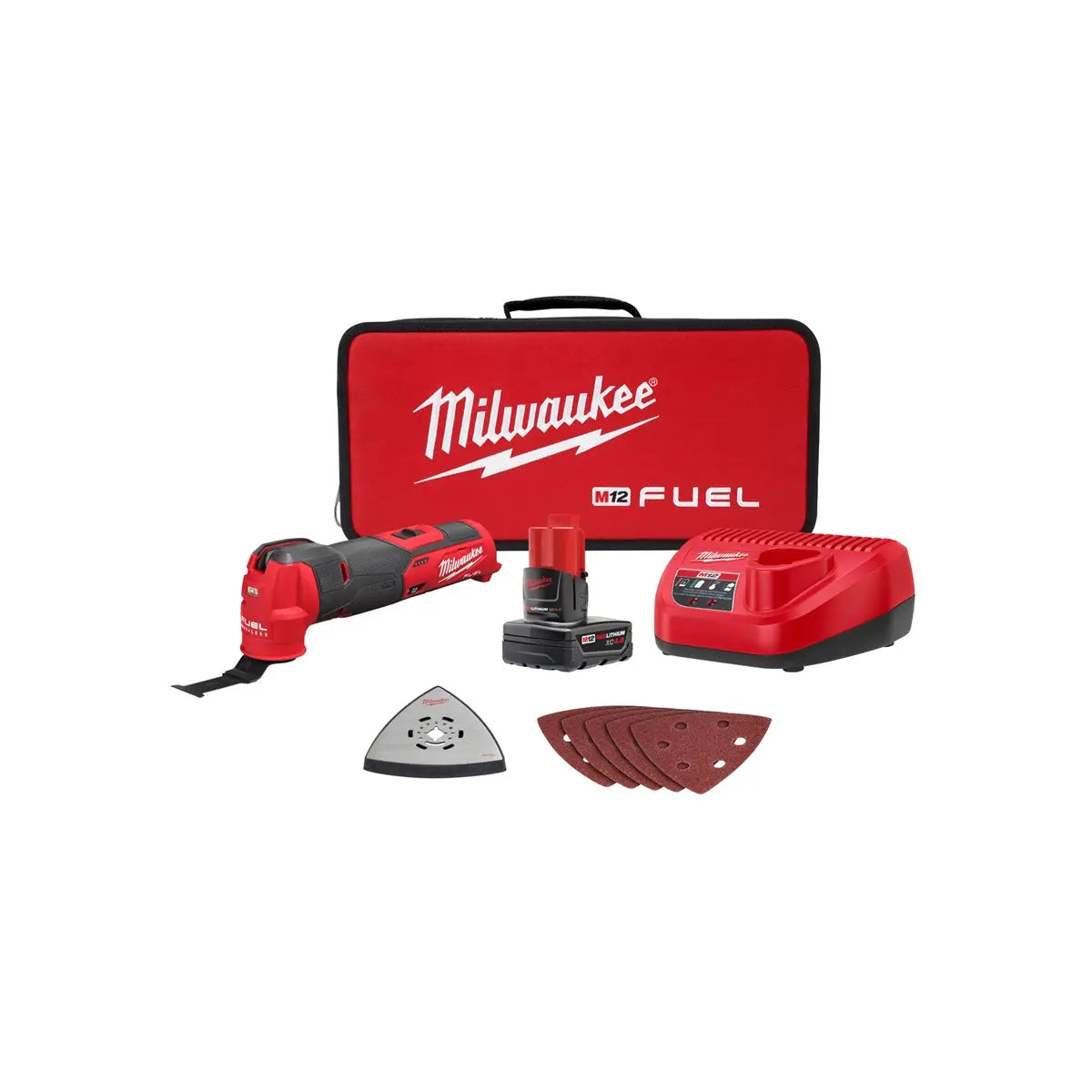 Open Box - Milwaukee M12 FUEL 12-Volt Lithium-Ion Cordless Oscillating Multi-Tool Kit with 4.0 Ah Battery, Charger, Accessories and Tool Bag MilwaukeeBullseye Deals
